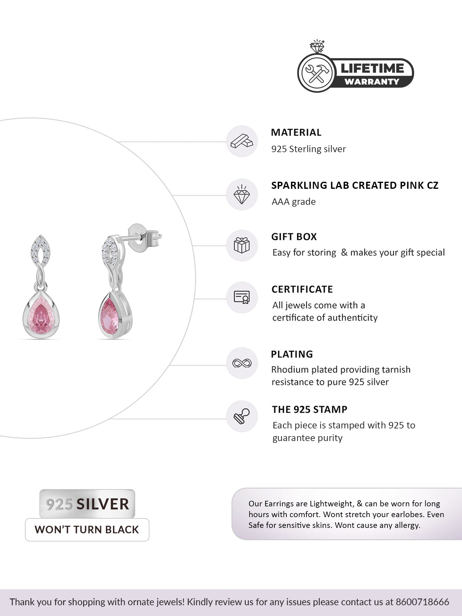 Pink Dangling Earrings For Women-2