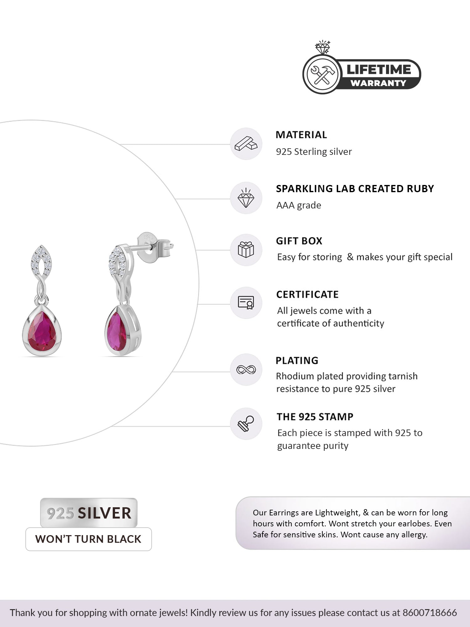 Ruby Dazzling Earrings For Women-1