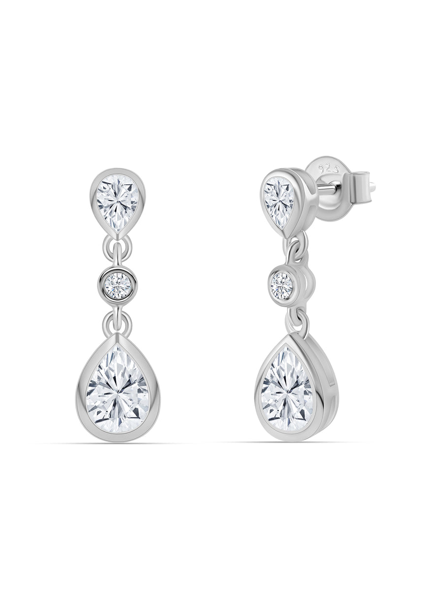 Diamond Look Drop Earrings