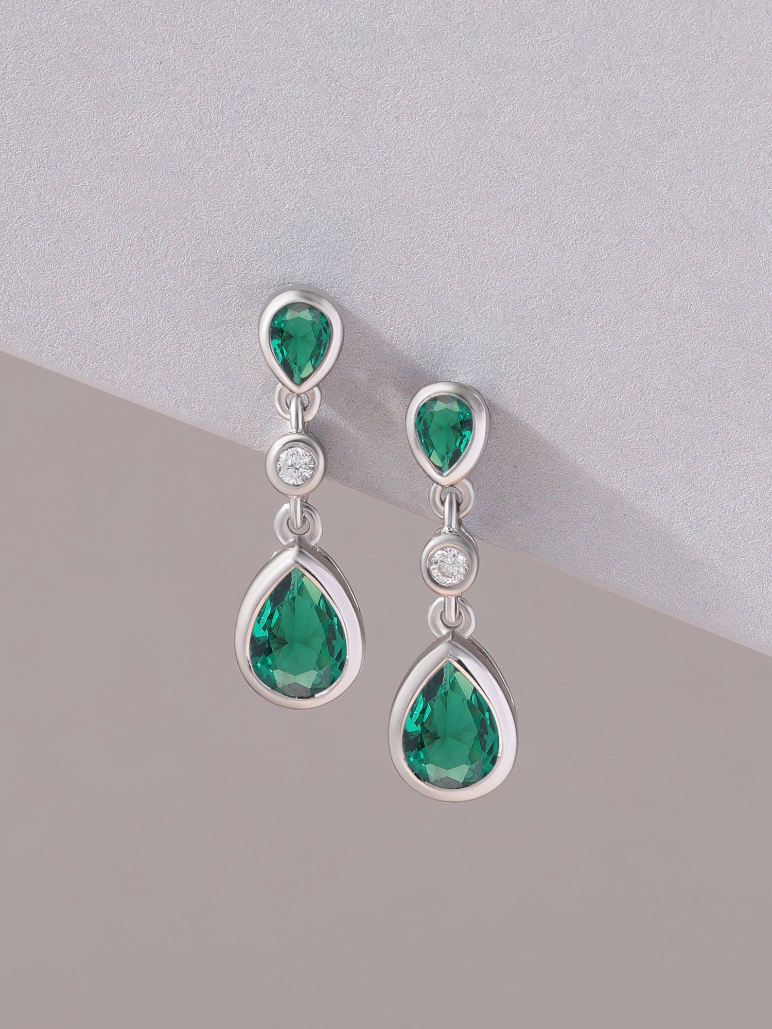 Emerald Look Drop Earrings