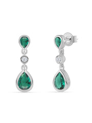 Emerald Look Drop Earrings