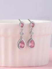 Pretty Pink CZ Danglers For Women