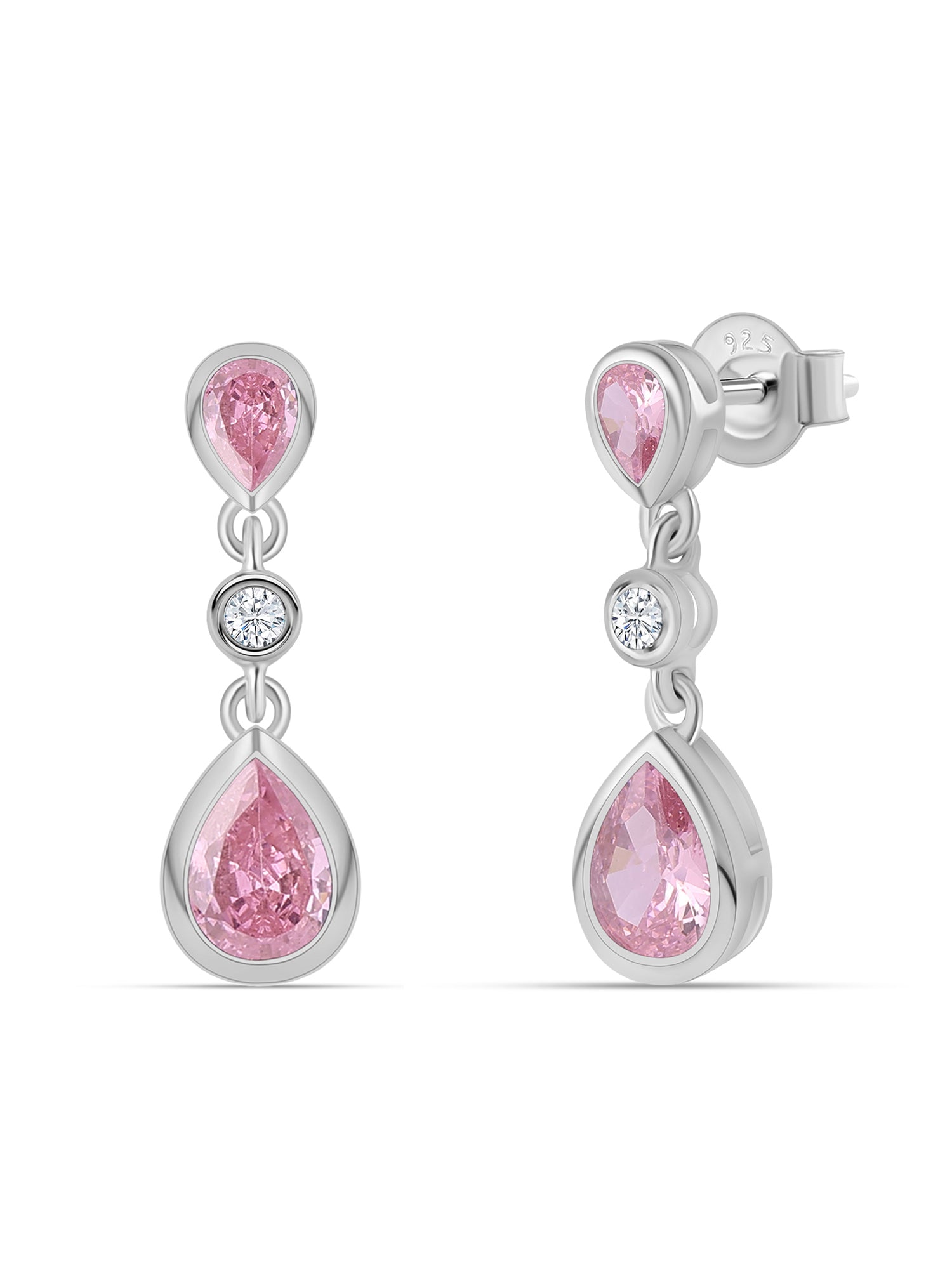 Pretty Pink CZ Danglers For Women