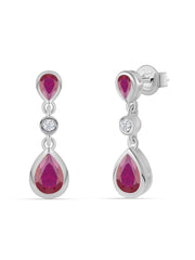 Ornate Ruby Danglers For Women-2