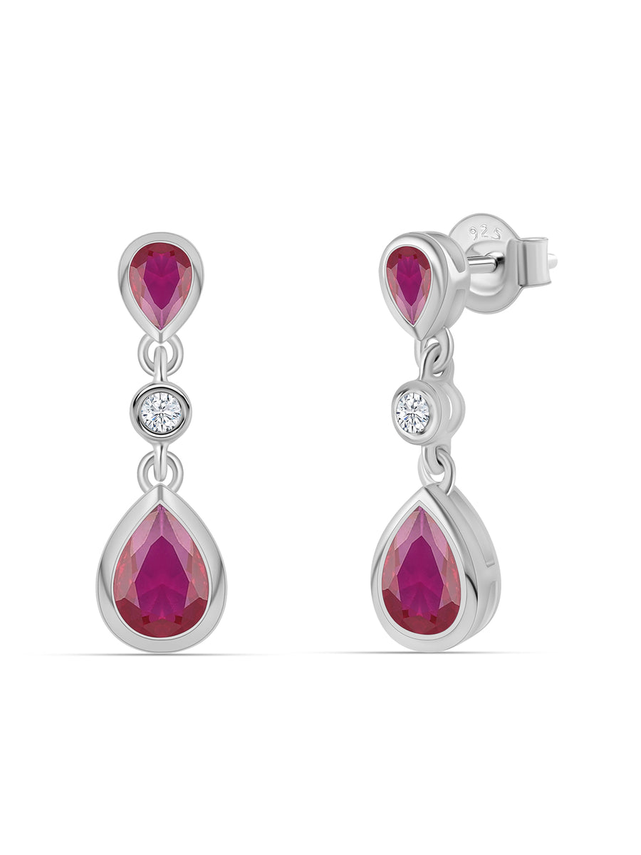 Ornate Ruby Danglers For Women-2