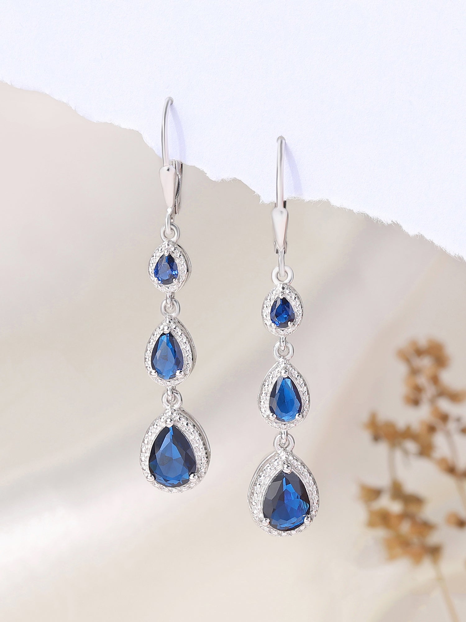 Pretty In Blue Long Earring For Women-4