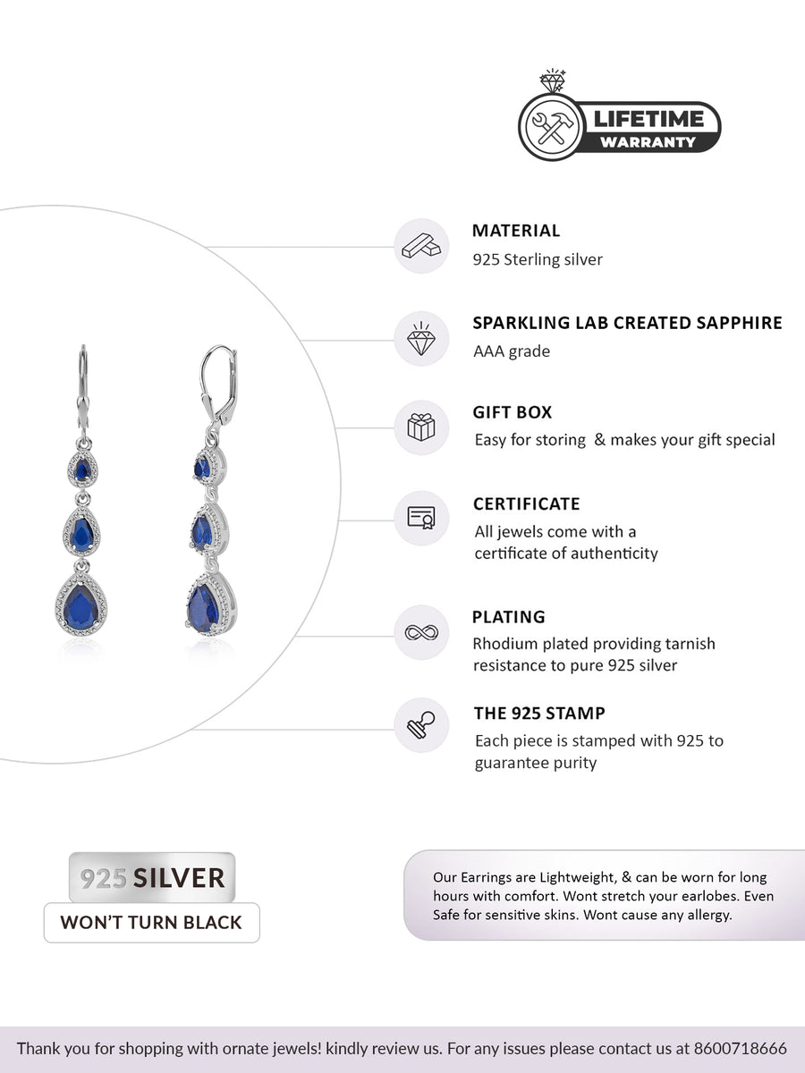 Pretty In Blue Long Earrings For Women-5