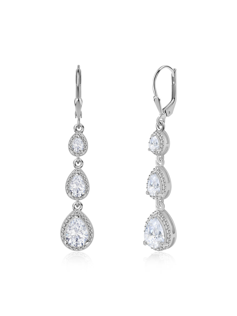 American Diamond Drop Earrings