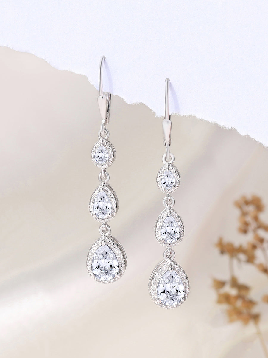 American Diamond Drop Earrings