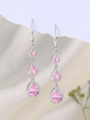 Pretty In Pink Long Earrings For Women-4