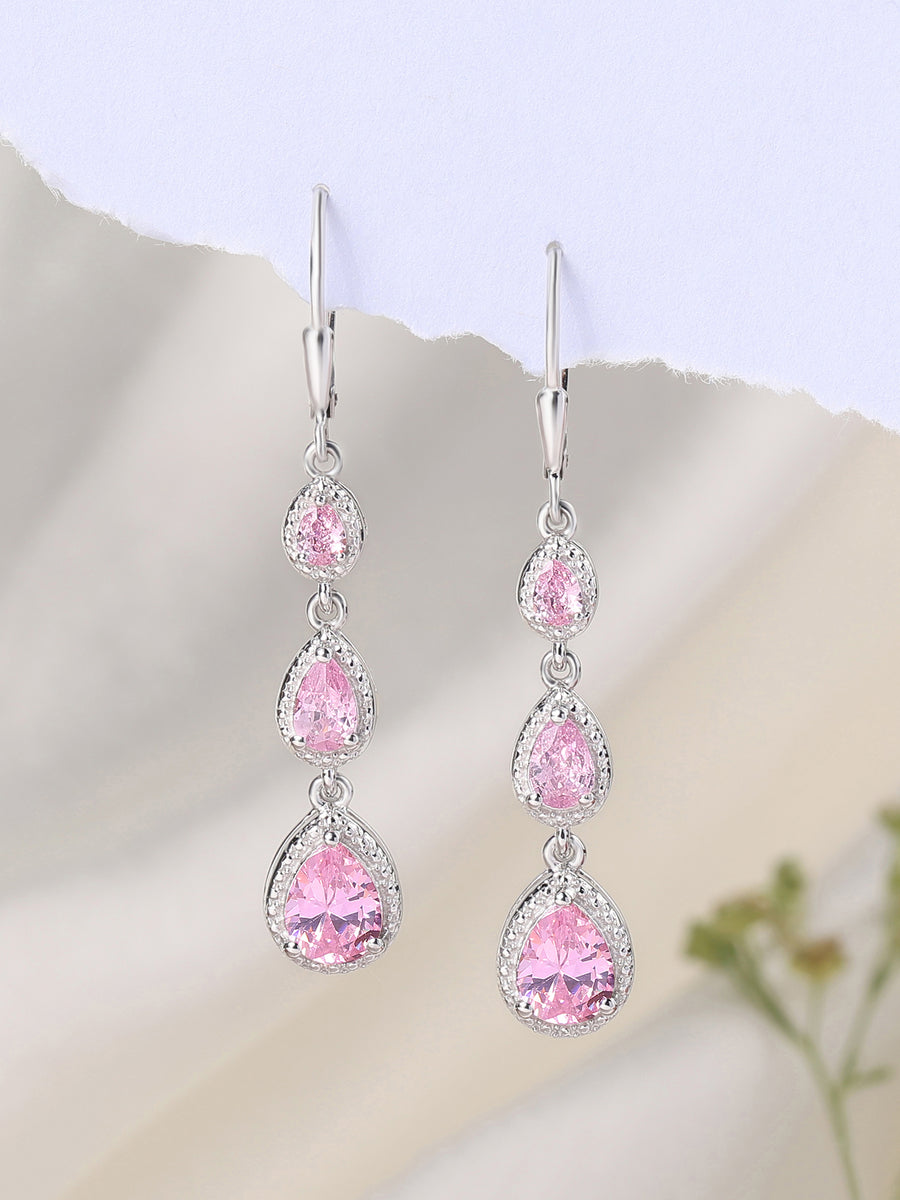 Pretty In Pink Long Earrings For Women-4