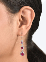 Rubina SIlver Ruby  Earring For Women