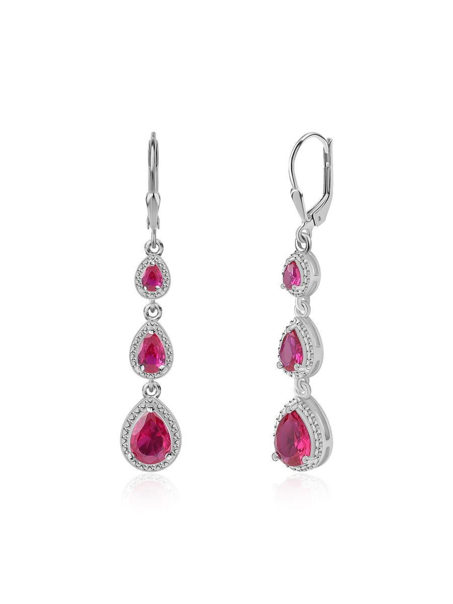 Rubina Silver Ruby  Earring For Women-3