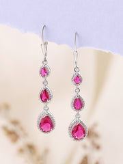 Rubina SIlver Ruby  Earring For Women-4