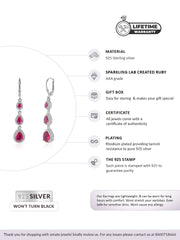 Rubina Silver Ruby Earrings For Women