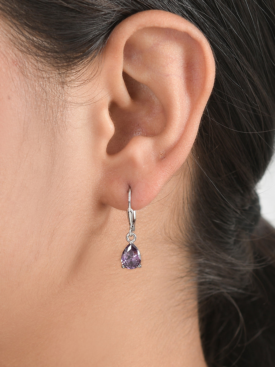 Amethyst Drop Earring For Women-1