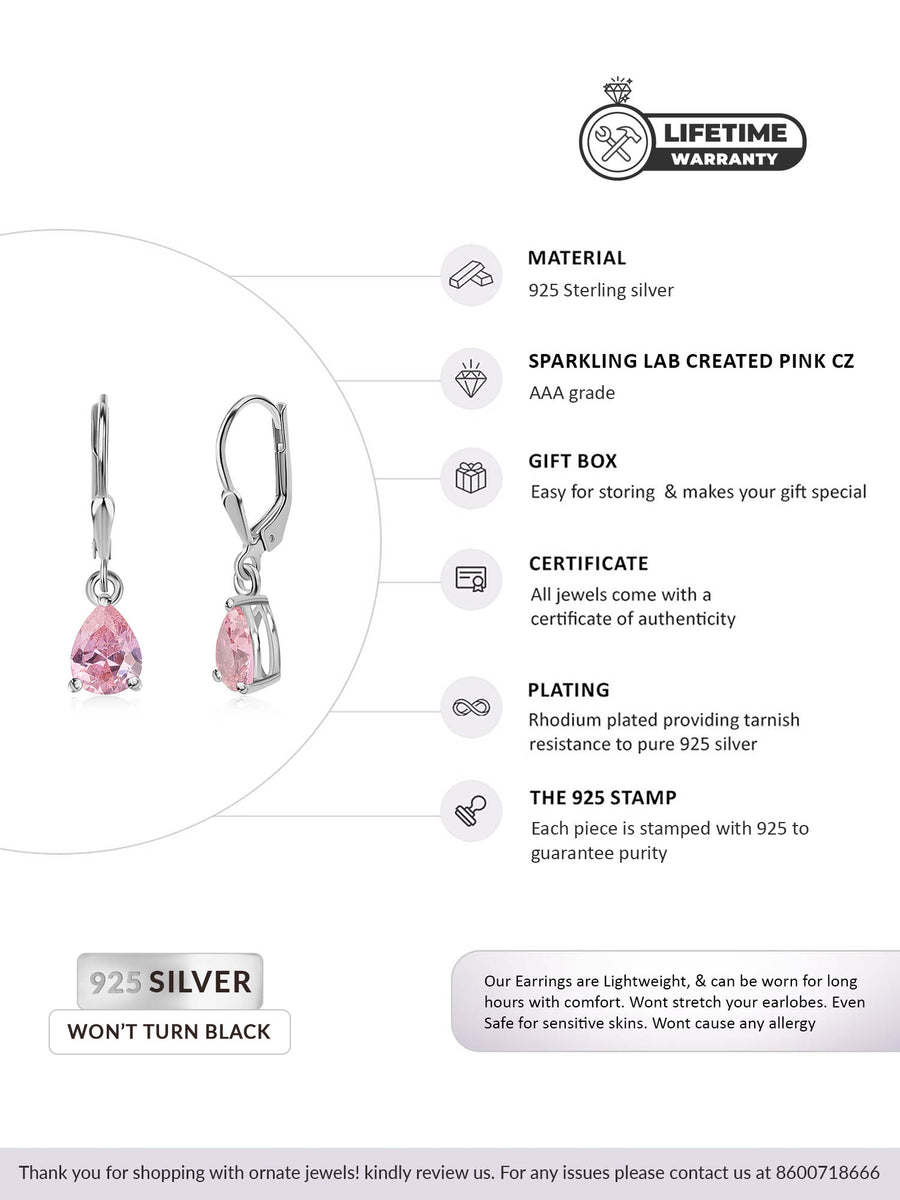 Pretty In Pink Drop Earring For Women-5