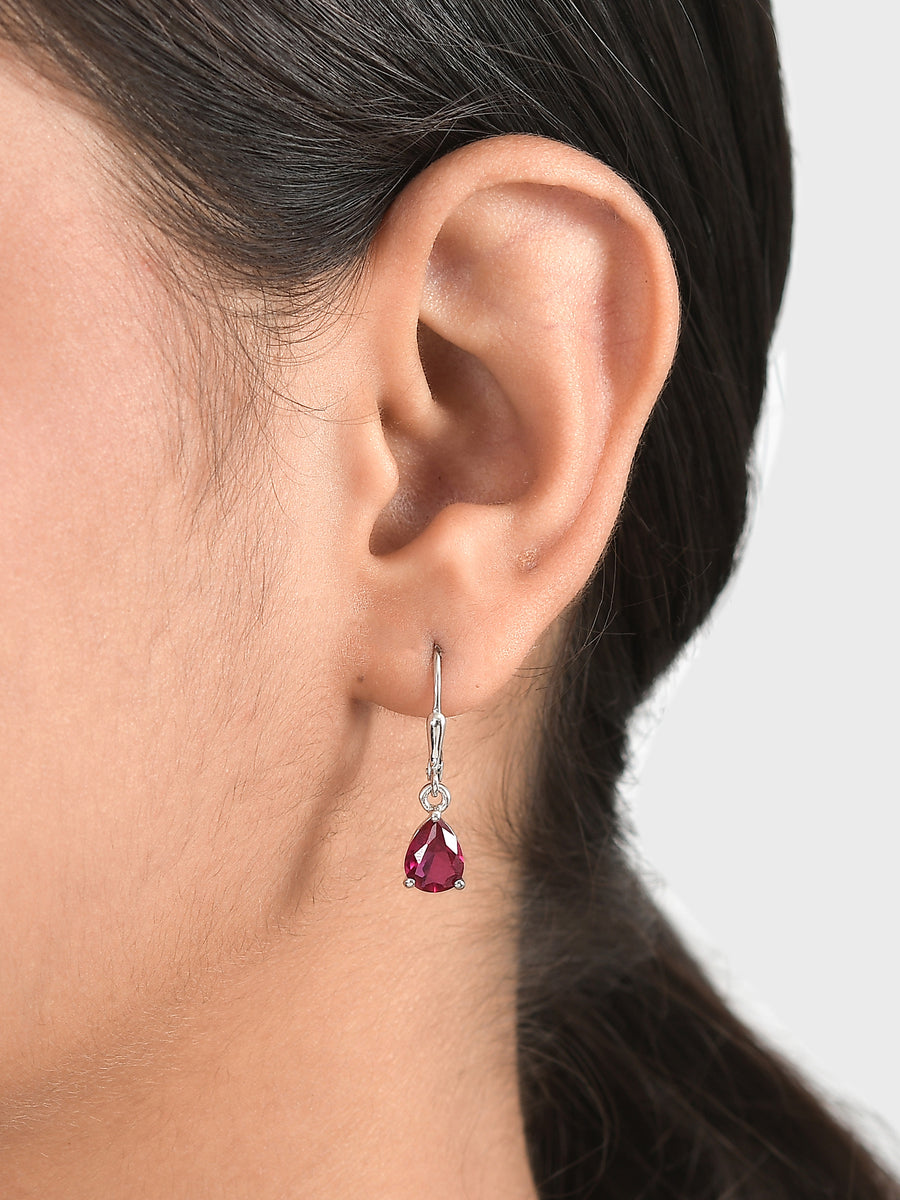 Ruby Drop Earring For Women-2