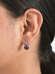 3.5 Carat Amethyst Stud Earrings For Women-2