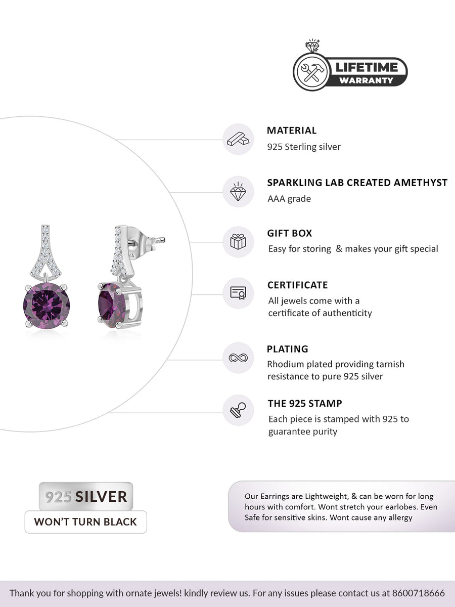 3.5 Carat Amethyst Stud Earrings For Women-5