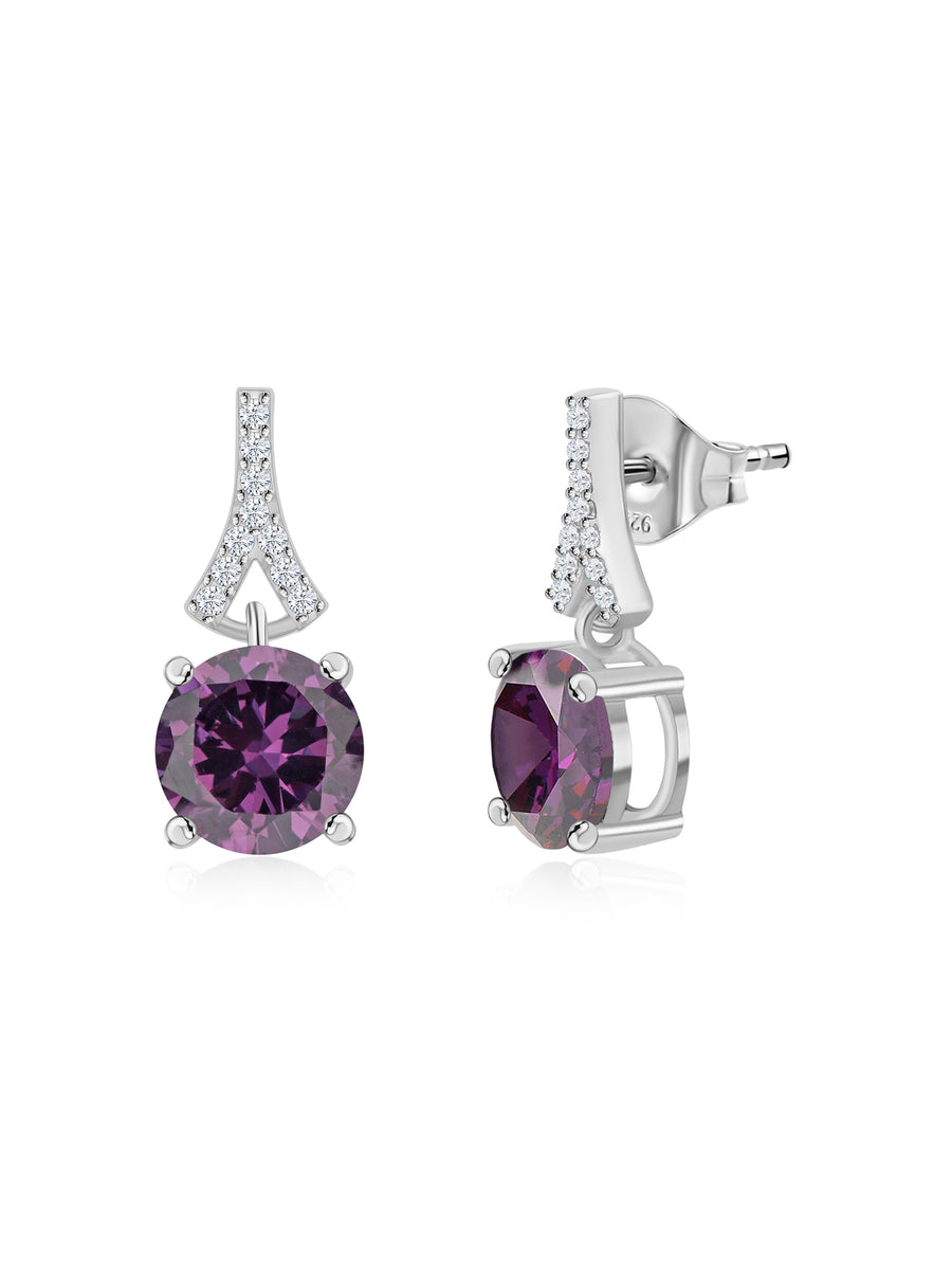 3.5 Carat Amethyst Stud Earrings For Women