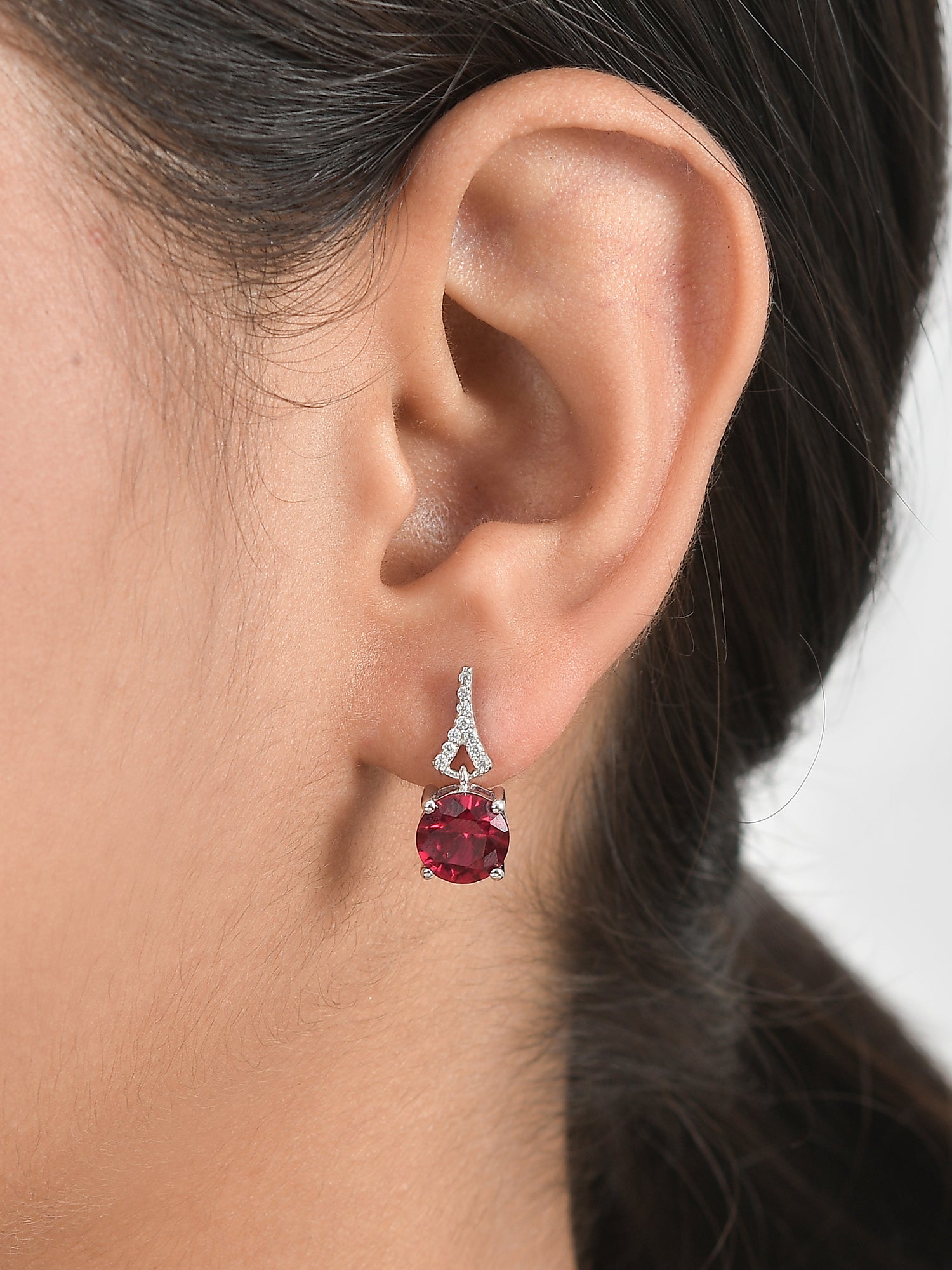 2.5 Carat Ruby Stud Earrings For Women-2