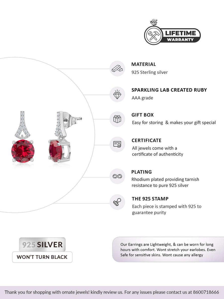 2.5 Carat Ruby Stud Earrings For Women-5