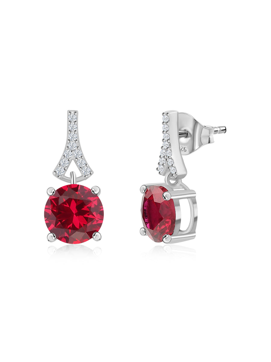 2.5 Carat Ruby Stud Earrings For Women