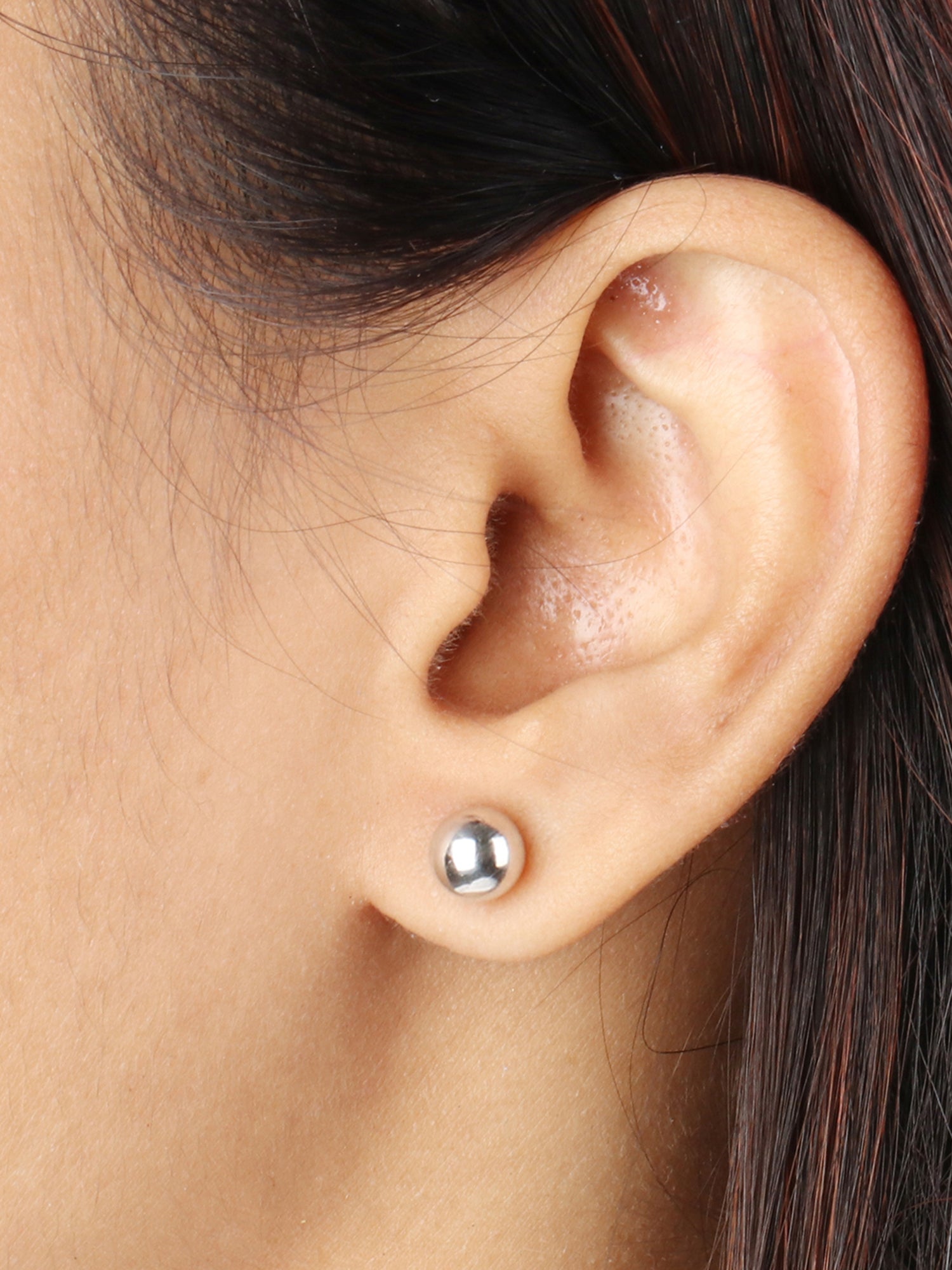 6 MM Silver Ball Stud Earrings
