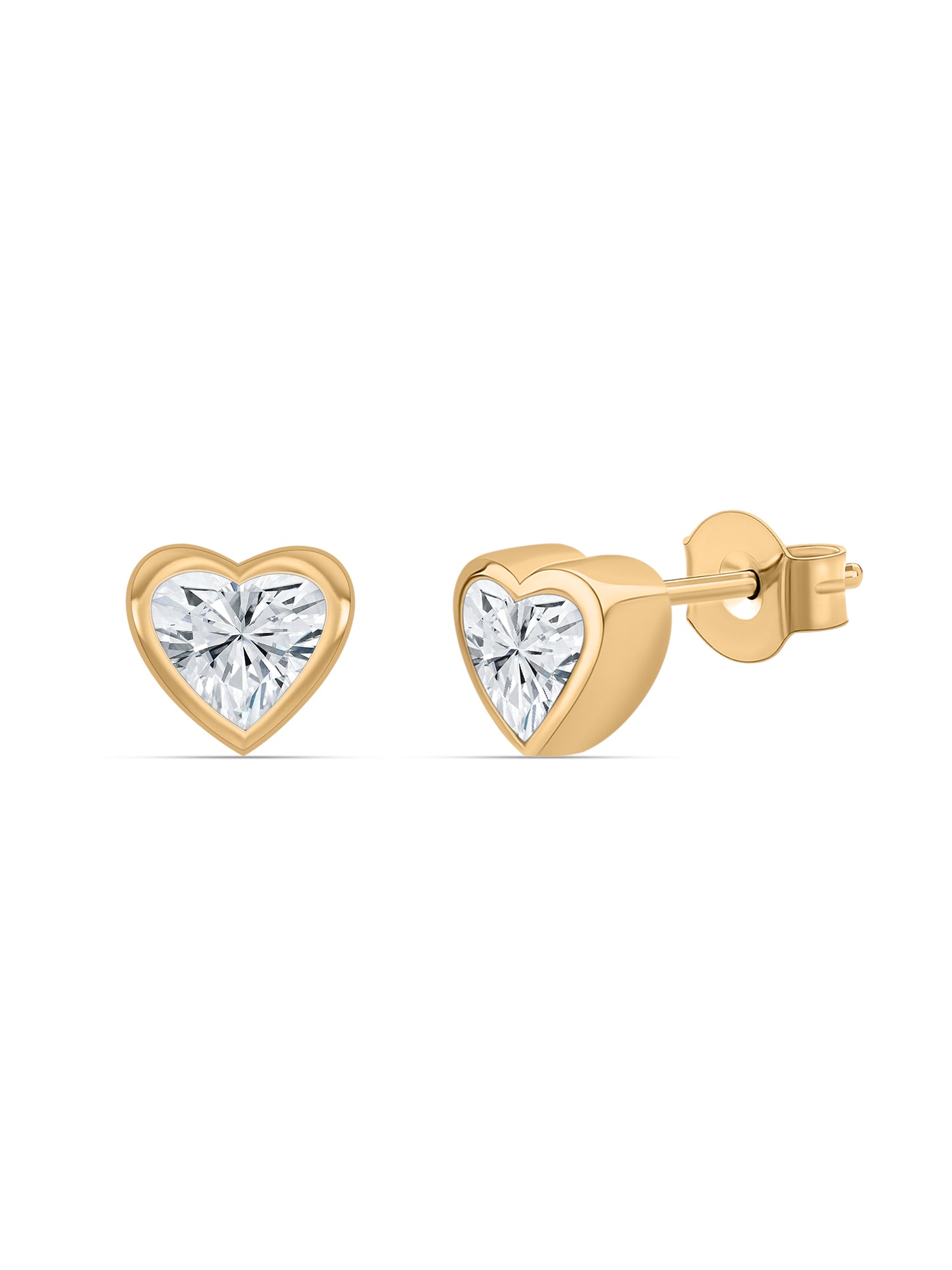 Heart Lab Diamond Stud Earrings