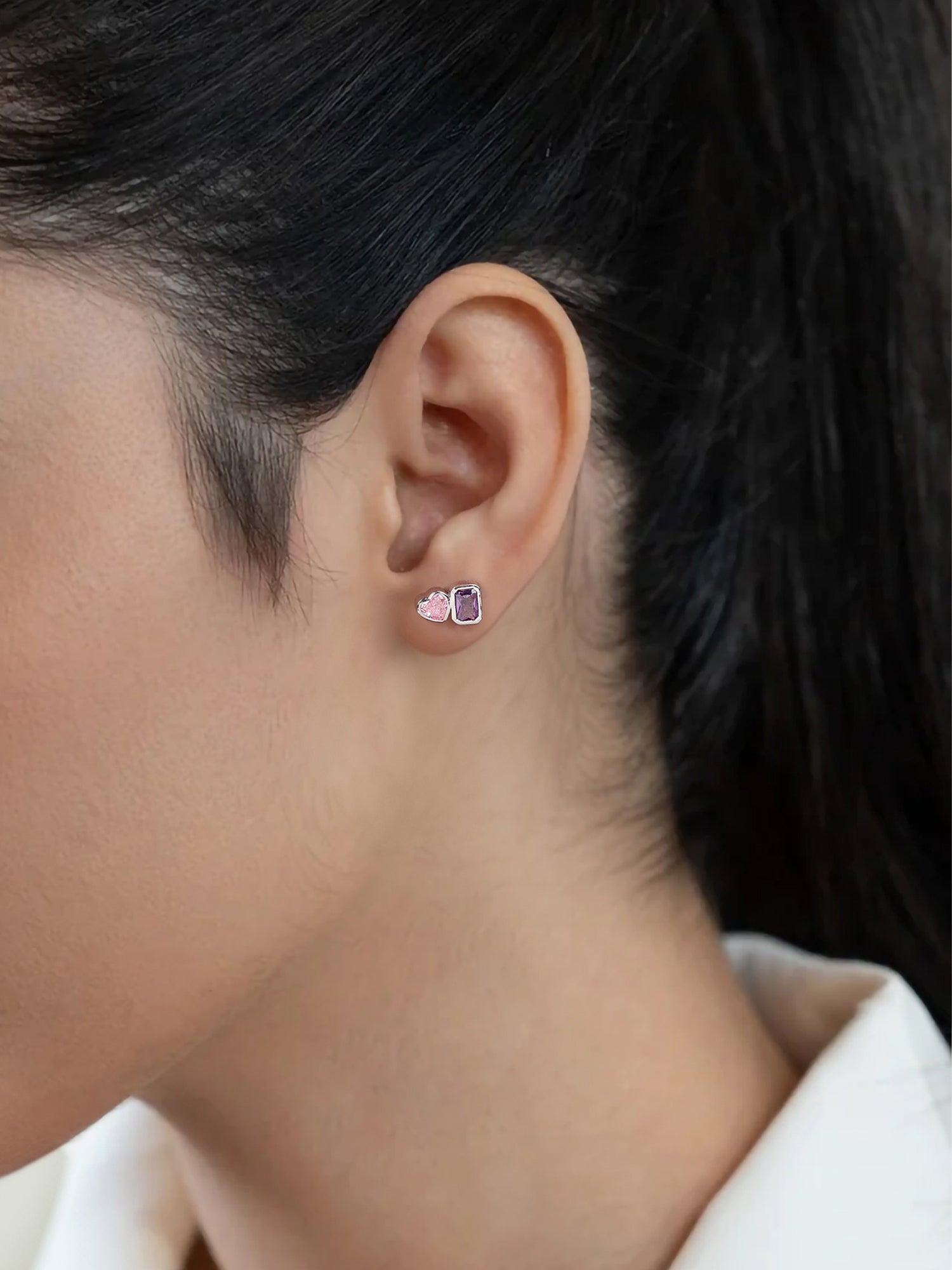 Toi Et Moi Dual Solitaire Studs