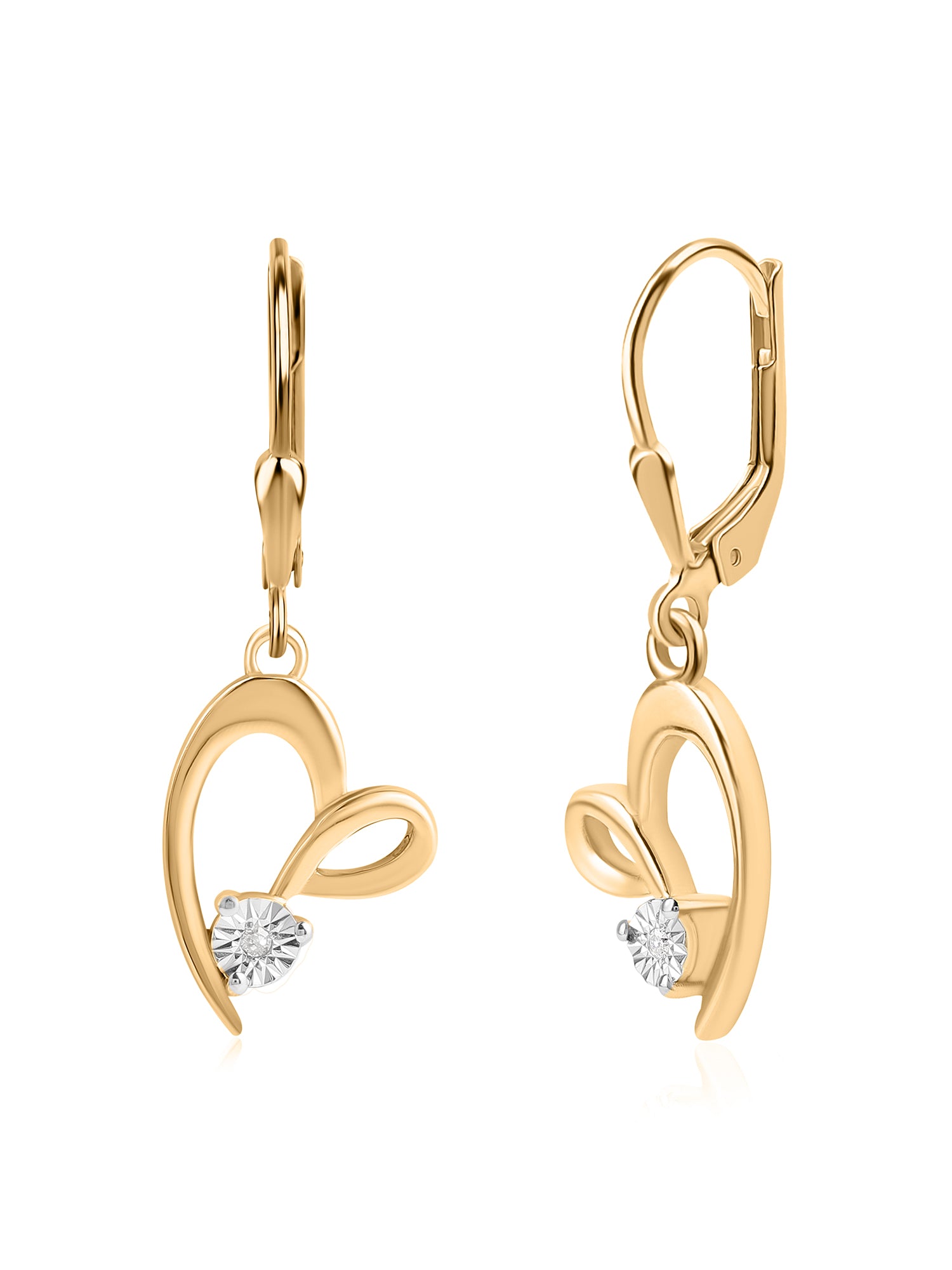 Heart Solitaire Diamond Earrings For Women