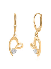 Heart Solitaire Diamond Earrings For Women