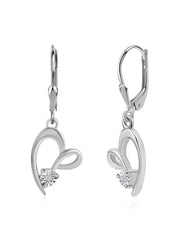 Heart Solitaire Diamond Earrings For Women