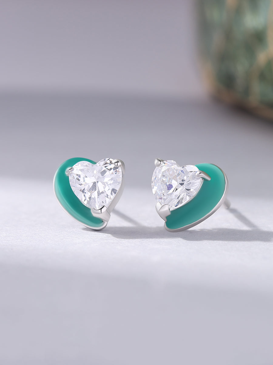 Heart Of Green Earrings for women-1