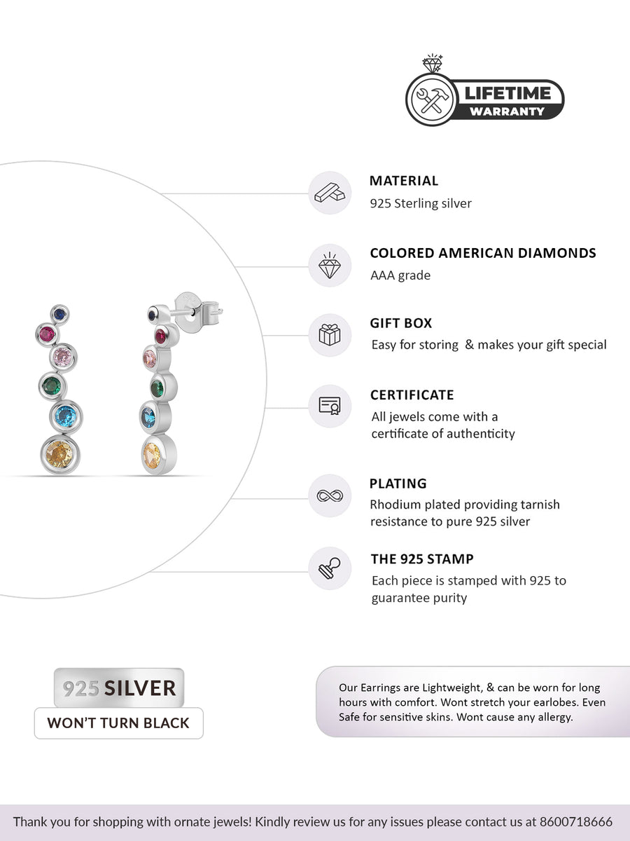 Multi Diamond Look Earrings For Women-3