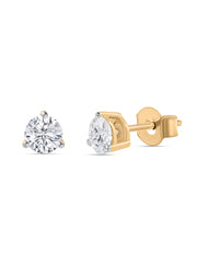 4.4 MM Dainty Lab Diamond Solitaire Stud Earrings For Women