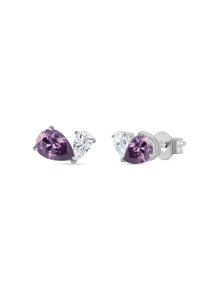 Valentine Special Purple Toi Et Moi Earring For Women