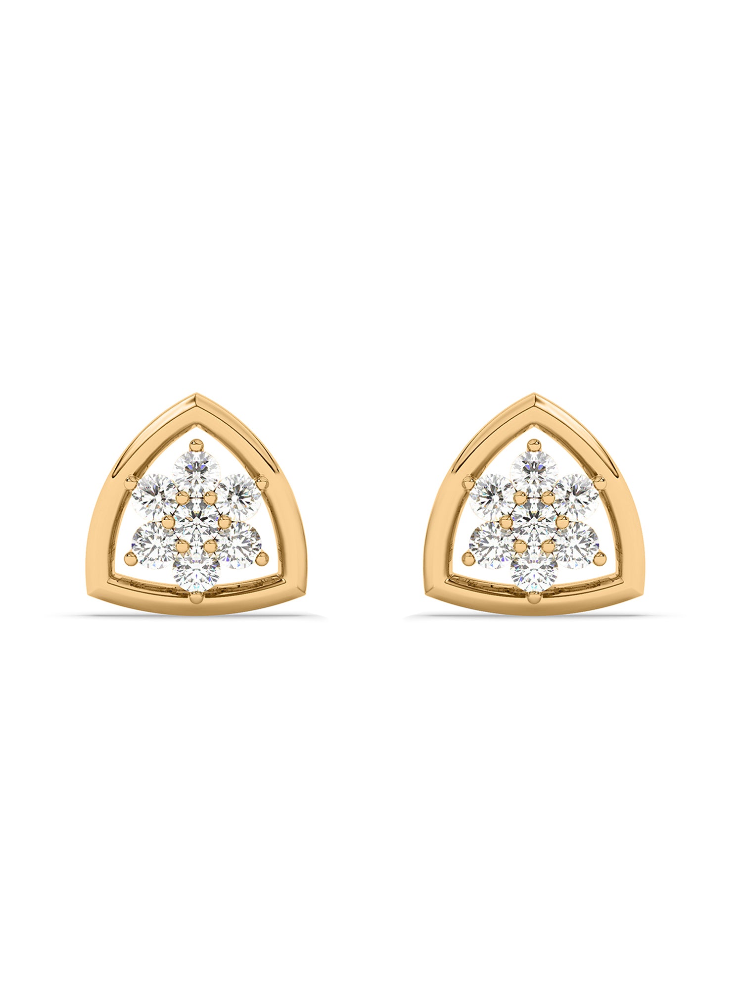 Trillion Diamond Earrings In Yellow Gold_1