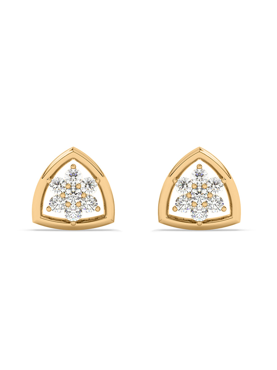 Trillion Diamond Earrings In Yellow Gold_1