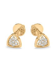 Trillion Diamond Earrings In Yellow Gold_4