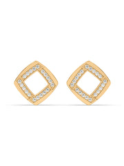 Square Diamond Studs in Yellow Gold_1