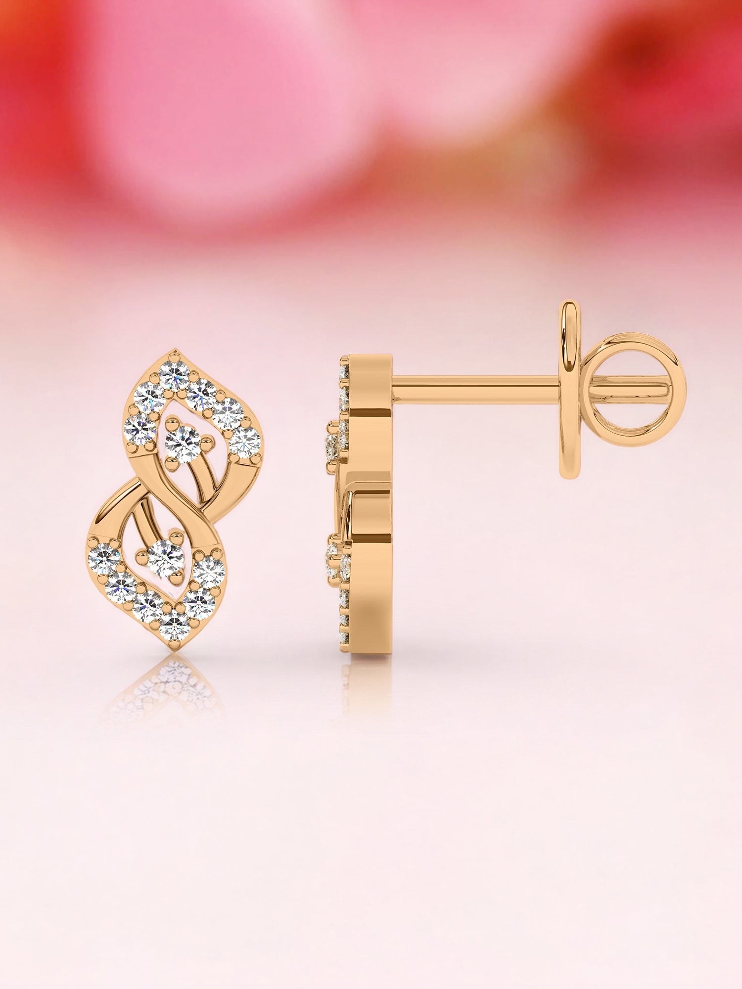 Lab Grown Leafy Affair Diamond Earrings In Gold