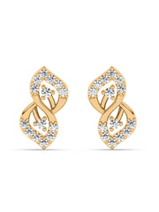 Leafy Affair Diamond Earrings In Yellow Gold_1