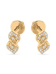 Leafy Affair Diamond Earrings In Yellow Gold_3