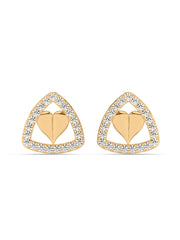 Trillion Hearts Diamond Earrings in Yellow Gold_1