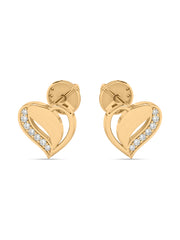 Romance Hearts Diamond Earrings In 14K Gold_2