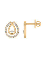 Drop Diamond Earrings In Yellow Gold