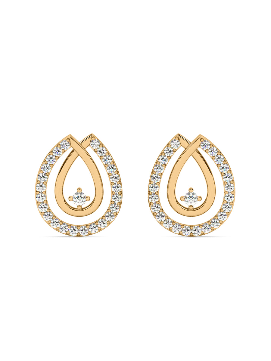 Drop Diamond Earrings In Yellow Gold_3