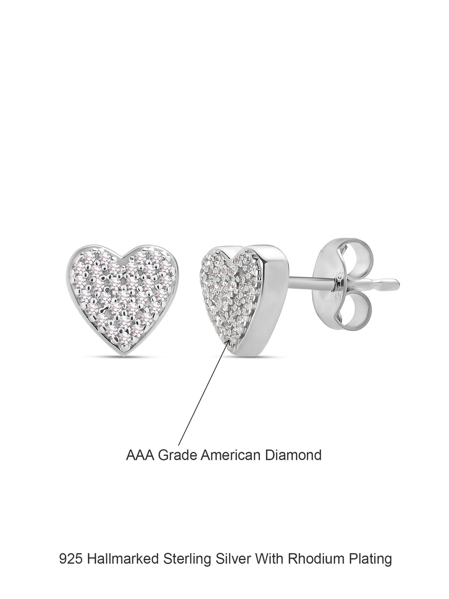 Sparkling Hearts Earring Studs For Women-3